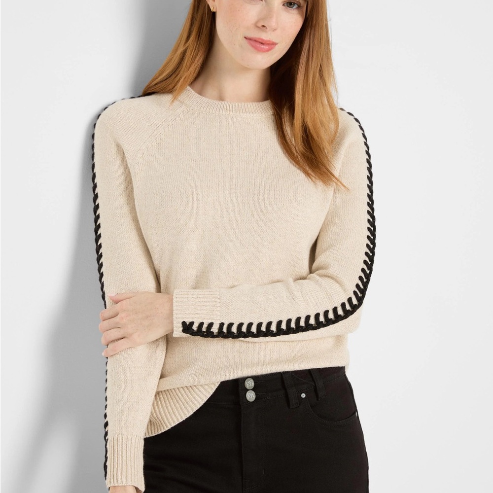 NWT NIC+ZOE DASHING DOWN METALLIC SWEATER SIZE XL